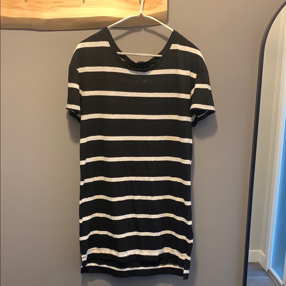 Black and White Striped T-Shirt Dress